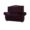 Ver imagem 1 de KIT Cabeceira + Recamier Baú Dunas Dubái Marsala veludo Linha Alta 1,60 casal Dalaqua-Decor