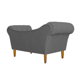 Namoradeira Recamier Sofá Decorativo 02 Lugares Dubai Suede Cinza - Incasa Decor - 3