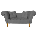 Ver imagem 1 de Namoradeira Recamier Sofá Decorativo 02 Lugares Dubai Suede Cinza - Incasa Decor