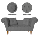 Ver imagem 5 de Namoradeira Recamier Sofá Decorativo 02 Lugares Dubai Suede Cinza - Incasa Decor