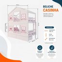 Ver imagem 3 de Beliche Infantil Casinha Dos Sonhos com Gavetas Madeira Maciça Branco Rosa Housin