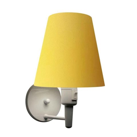 Arandela Cone Md-2013 Branco C- Inter Liga e Desl Cúpula em Tecido Amarelo - Bivolt