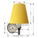 Ver imagem 4 de Arandela Cone Md-2013 Branco C- Inter Liga e Desl Cúpula em Tecido Amarelo - Bivolt