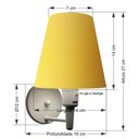 Ver imagem 2 de Arandela Cone Md-2013 Branco C- Inter Liga e Desl Cúpula em Tecido Amarelo - Bivolt