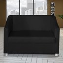 Ver imagem 1 de Poltrona Namoradeira Sala de Estar 110cm Tilla Suede - Mafer: Preto