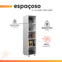 Ver imagem 5 de Armário Multiuso para Escritório com Chave e Rodízios 1 Porta Lune Branco J&a