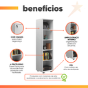 Ver imagem 4 de Armário Multiuso para Escritório com Chave e Rodízios 1 Porta Lune Branco J&a