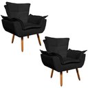 Ver imagem 1 de Kit 02 Poltronas Opala Suede Preto