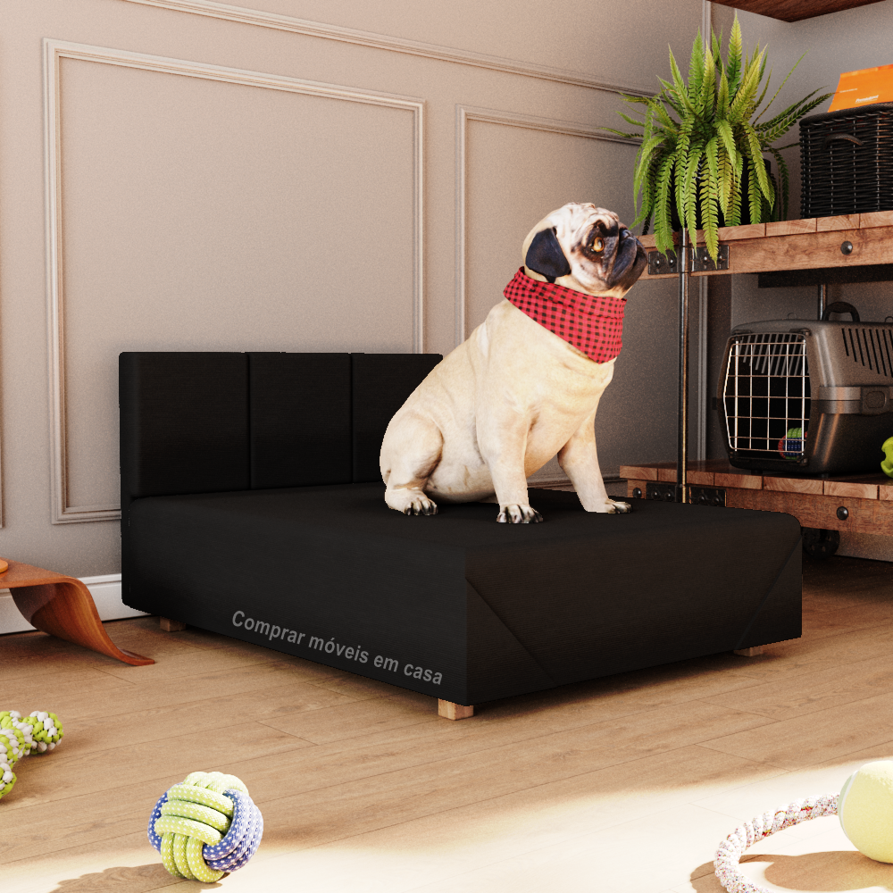 Cama Box Pet Dog Porte Grande 80 Cm Paandora Cores - Comprar Moveis em Casa: Preto - 1