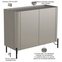 Ver imagem 2 de Buffet para Sala de Jantar 2 Portas 1 Gaveta Pés Industrial Preto Naim I03 Grigio - Lyam