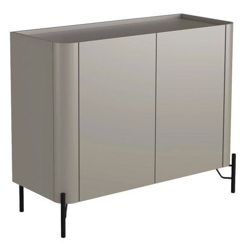 Buffet para Sala de Jantar 2 Portas 1 Gaveta Pés Industrial Preto Naim I03 Grigio - Lyam
