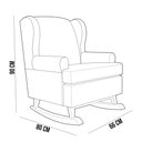 Ver imagem 5 de Kit 02 Poltronas De Amamentação Com Balanço Malu Base De Madeira P02 Linho Chumbo - Lyam Decor