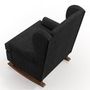 Ver mais imagens de Kit 02 Poltronas De Amamentação Com Balanço Malu Base De Madeira P02 Linho Chumbo - Lyam Decor