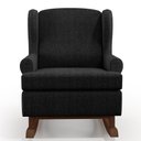 Ver imagem 6 de Kit 02 Poltronas De Amamentação Com Balanço Malu Base De Madeira P02 Linho Chumbo - Lyam Decor