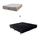 Ver imagem 1 de Cama Box Queen 158 Bipartido Sintético Preto com Colchão Ortobom Airtech Spring Pocket D26 Bege 70x1