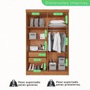 Ver imagem 3 de Guarda Roupa 4 Portas 2 Gavetas Mdp com Espelho Cinamomo