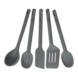 Kit 12 Utensílios Silicone Colher Concha Espátula Tramontina Cor:Cinza - 5