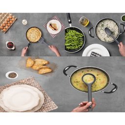 Kit 12 Utensílios Silicone Colher Concha Espátula Tramontina Cor:Cinza - 8