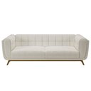 Ver imagem 3 de Sofá 03 Lugares para Sala de Estar Pés em Madeira 240cm Florian M03 Bouclê Bege Claro - Lyam Decor