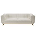 Ver imagem 5 de Sofá 03 Lugares para Sala de Estar Pés em Madeira 240cm Florian M03 Bouclê Bege Claro - Lyam Decor