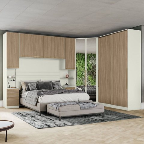 Guarda-roupa Casal Modulado Seletto 10 Portas 12 Gavetas Me19 Areia/jequitibá - Henn