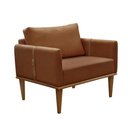 Ver imagem 1 de Poltrona Milla Luxo Madeira Maciça Castellar Móbile Corino Caramelo Corino Caramelo