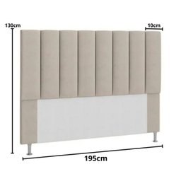 Cabeceira Estofada Cama Box King 195 Cm Carla Suede Bege - 2
