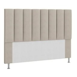 Cabeceira Estofada Cama Box King 195 Cm Carla Suede Bege - 1