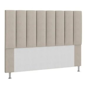 Cabeceira Estofada Cama Box King 195 Cm Carla Suede Bege