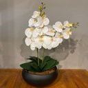 Ver imagem 1 de 2 Orquídeas Branca Artificial Arranjo Centro de Mesa Vaso Grande