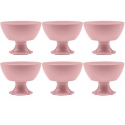 Conjunto 6 Taças Para Sobremesa Luna 300ml Jogo De Sobremesa Rosa Quartzo - 1 Conjunto 6 Taças Para Sobremesa Luna 300ml Jogo De Sobremesa Rosa Quartzo - 1