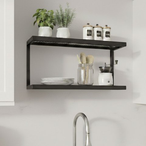 Prateleira Industrial Preto nicho Metal Adega