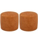 Ver imagem 2 de Kit 02 Puffs Redondo 50cm Sala de Estar Living Coliseu W01 Couríssimo Canela - Lyam Decor