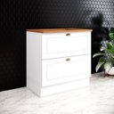 Ver imagem 1 de Balcão de Cozinha 80 cm Americana 2 Gavetas com Tampo para Cooktop 100% MDF CEC214 Branco/Nature - H