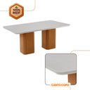 Ver imagem 3 de Mesa de Jantar Eloise Tampo Mdf Vidro com 6 Cadeiras Moderna Linho Capuccino Off White Naturale