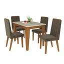 Ver imagem 1 de Conjunto Mesa Suécia 1,20cm com 4 Cadeiras Freijó/Tecido Capuccino Indekes