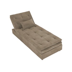 Sofá Chaise para Sala de Estar - Suede - Sv Decor:bege