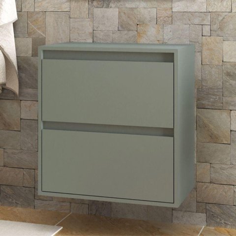 Gabinete para Banheiro 60cm Mdf Branco Dubai - On Móveis Cor:verde