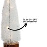 Mini Pinheiro de Mesa Iluminado 30cm Branco Nevado Led Sequencial e Base Tronco Natural - 6