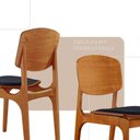 Ver imagem 4 de Conjunto com 2 Cadeiras Malta Gold Moderna Mobília Linho Preto/Cinam. Imbuia