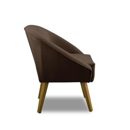Kit 2 Poltronas Para Sala Decorativa Milena Veludo Marrom Adonai Estofados - 5