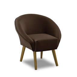Kit 2 Poltronas Para Sala Decorativa Milena Veludo Marrom Adonai Estofados - 4