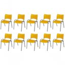 Ver imagem 1 de Cadeira Iso Base Cinza , Escritório Amarelo Kit 10 Un