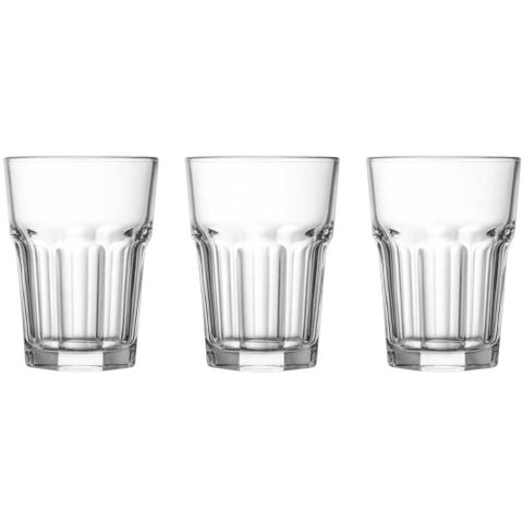 Jogo de Copos de Vidro 3 Peças 360ml Transparente Água Suco Refrigerante Vigor Disul