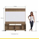 Ver imagem 2 de Rack com Painel para Tv 180 X 196 Cm Lisboa 2 Portas Nichos Mdp Mel Branco - Clicklar