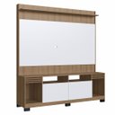 Ver imagem 1 de Rack com Painel para Tv 180 X 196 Cm Lisboa 2 Portas Nichos Mdp Mel Branco - Clicklar