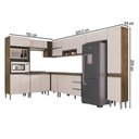 Ver imagem 4 de Armário de Cozinha Thalia 17 Portas 3 Gavetas Itauba/off White - Pnr Móveis