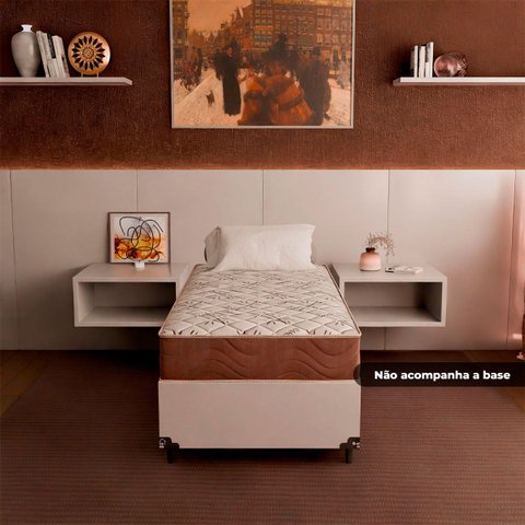 Colchão Solteiro e-Shop Casa D33 One Face - 17x88x188cm - Suede Marrom