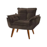 Poltrona Opala Decorativa Reforçada Recepção Suede Marrom - 1