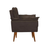 Poltrona Opala Decorativa Reforçada Recepção Suede Marrom - 2